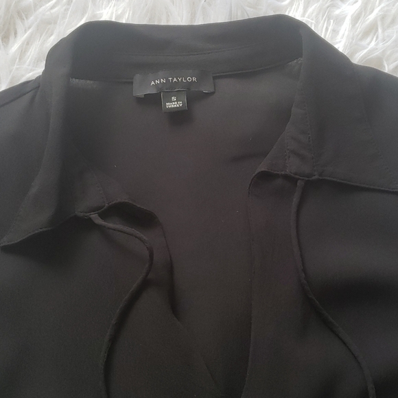 Ann Taylor Black semi-sheer blouse - Picture 3 of 4